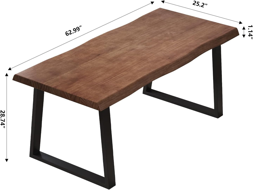 Pine computer desk, modern solid wood home office desk, long rural farmhouse ...