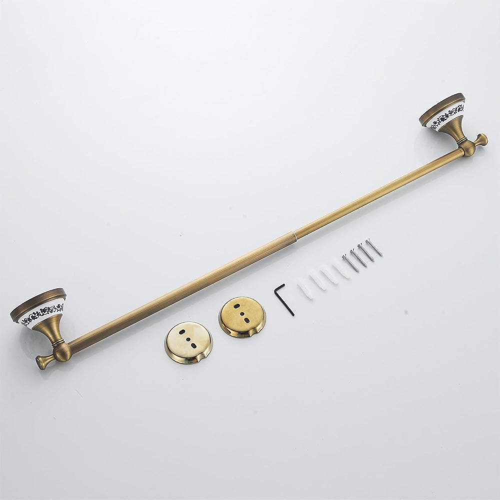 Antique Bronze Brass Towel Bar,Adjustable 15.5 to 27.5 Inch Bath Towel Bar Ra...