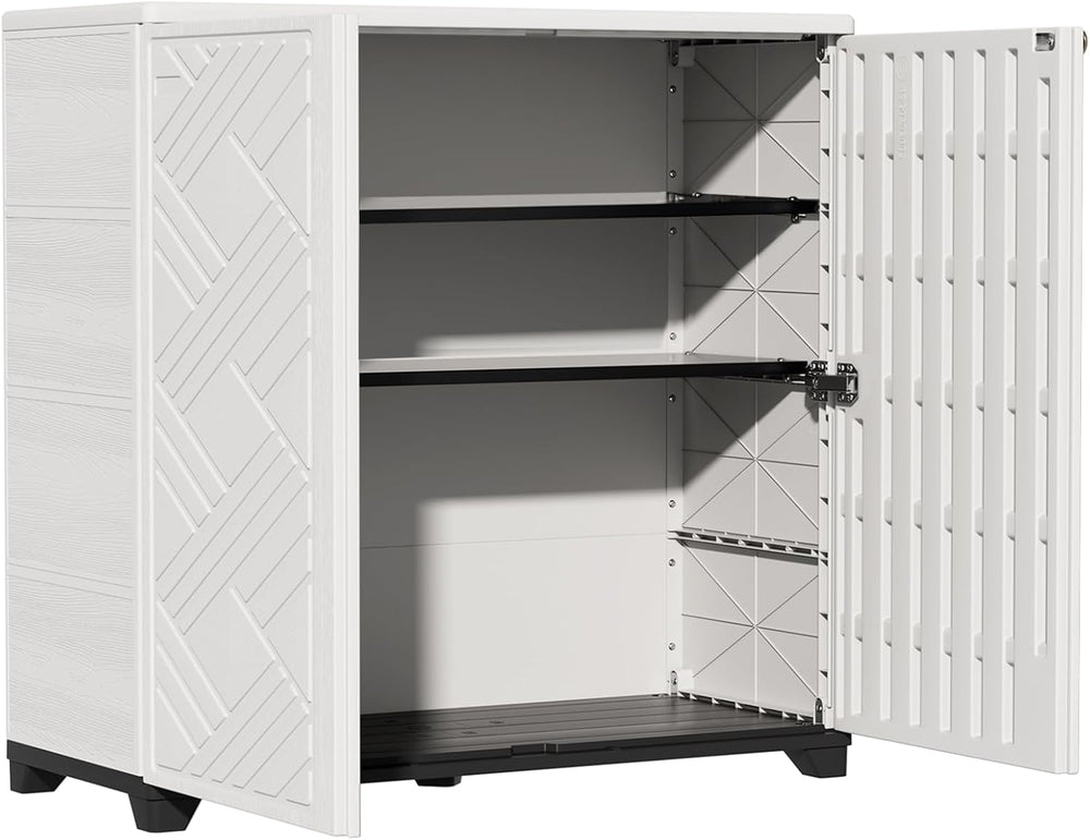 ZZM Indoor/Outdoor Storage Cabinet Waterproof, 34"x15"x34" Pla...