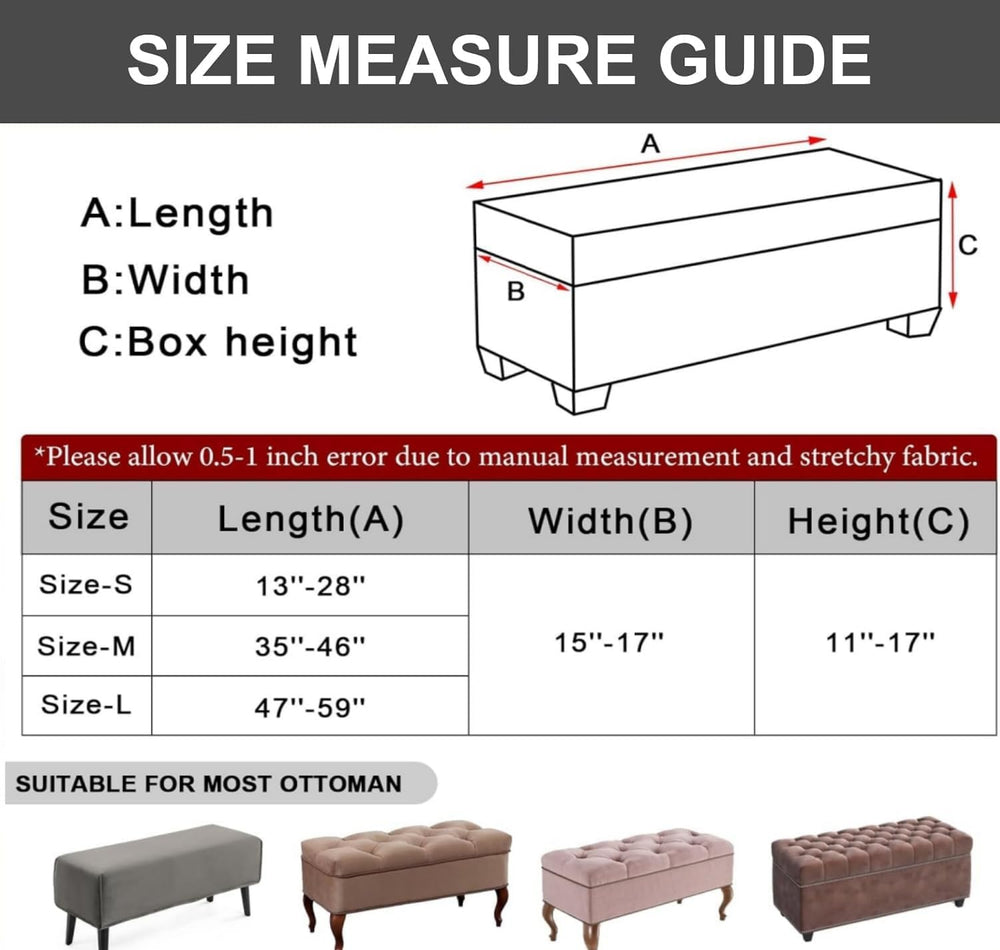 Storage Ottoman Cover Rectangle Ottoman Slipcover Fold Storage Bench Cover