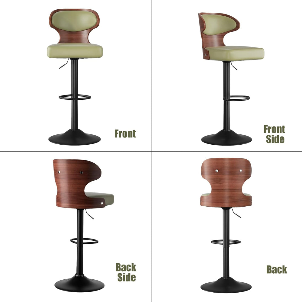 Swivel Bar Stools Set of 2,Adjustable Height Bentwood Barstools