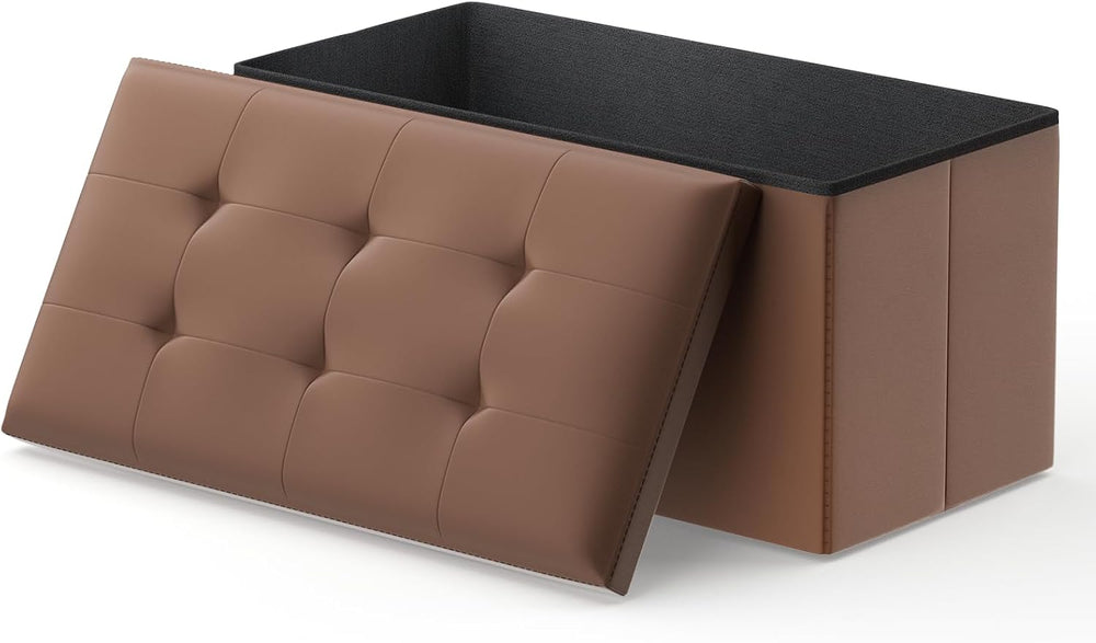 MoNiBloom 30 Inch Storage Ottoman Bench, 24 Gal. Folding Ottoman Footrest, En...