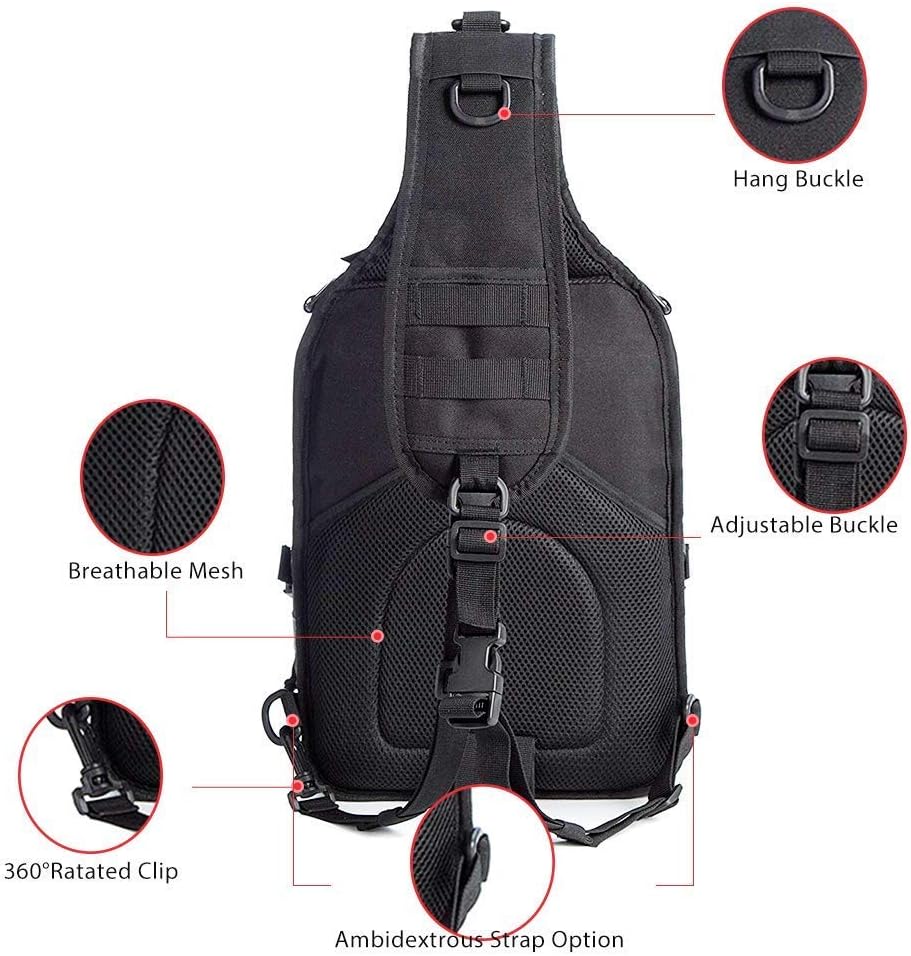 HAOMUK Tactical Sling Bag Pack Military Rover Shoulder Sling Backpack EDC Mol...