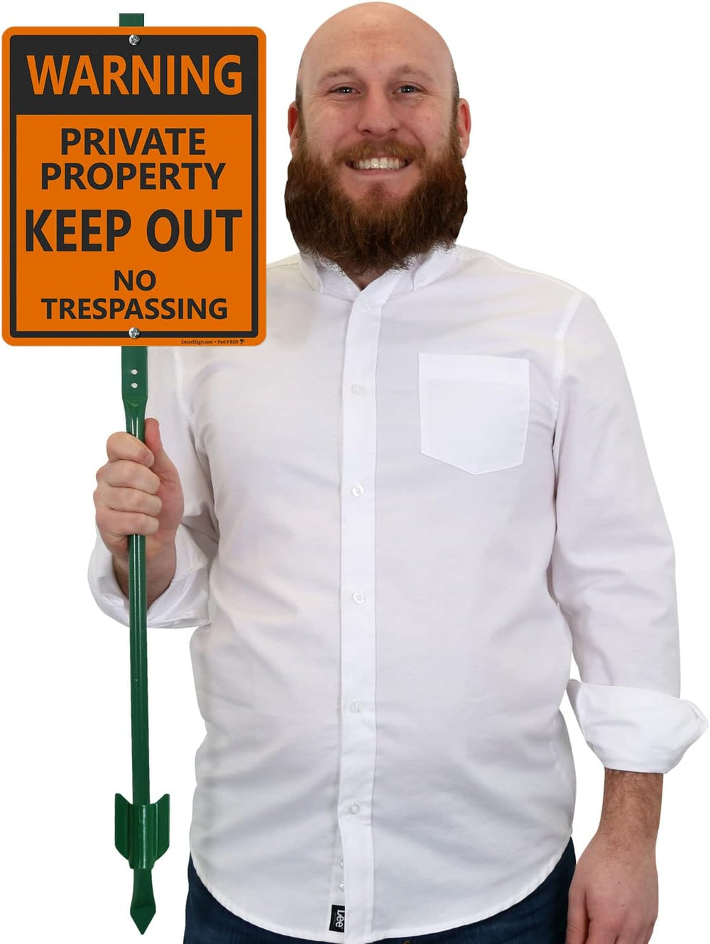 SmartSign 12 x 10 inch “Warning - Private Property, Keep Out, No Trespassing”...