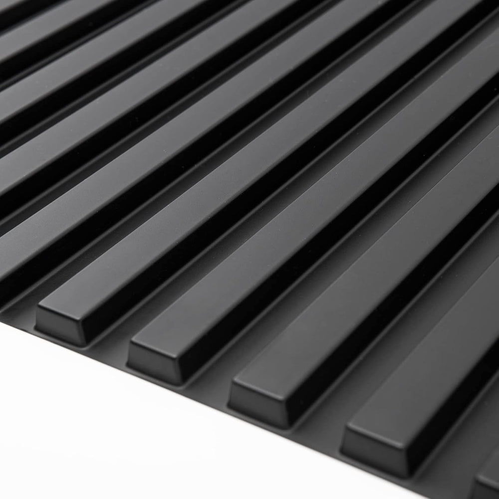 Art3d 3D Fluted Textured Slat Wall Panels, 19.7 x 19.7 in, 12-Pack, Black