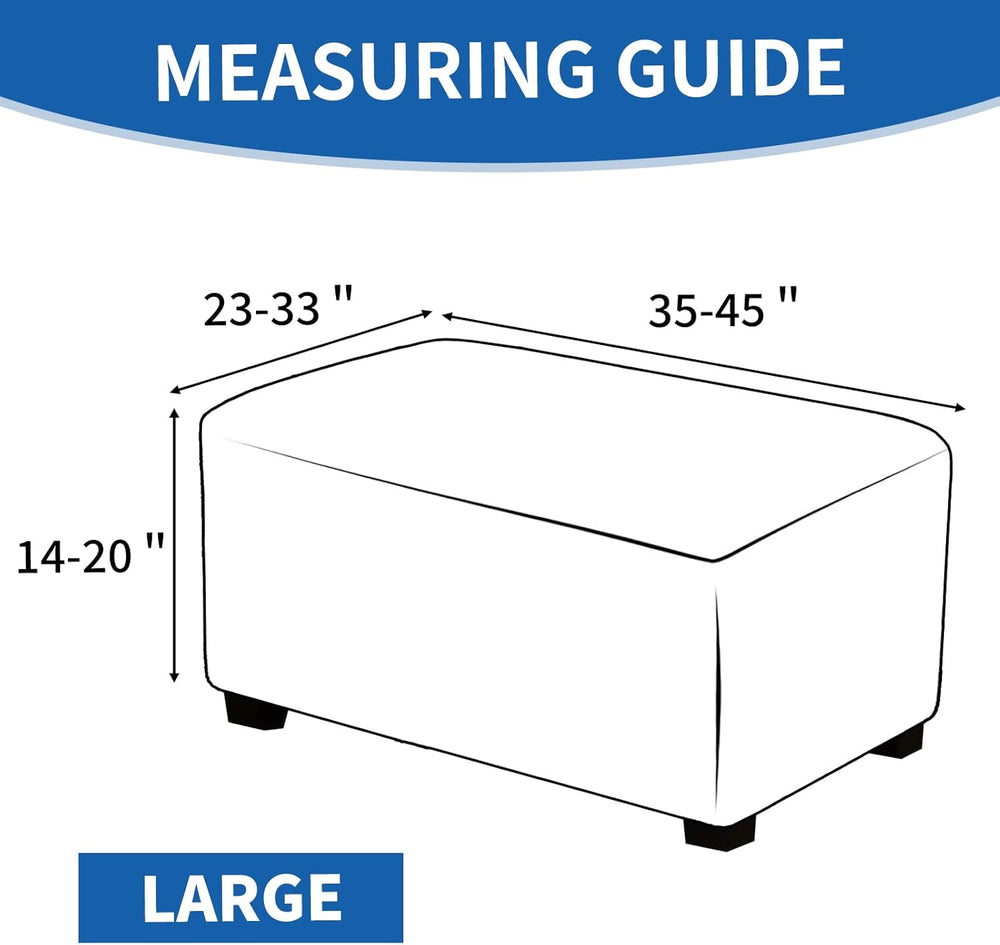 Waterproof Ottoman Cover Slipcover Washable Stretch Living Room