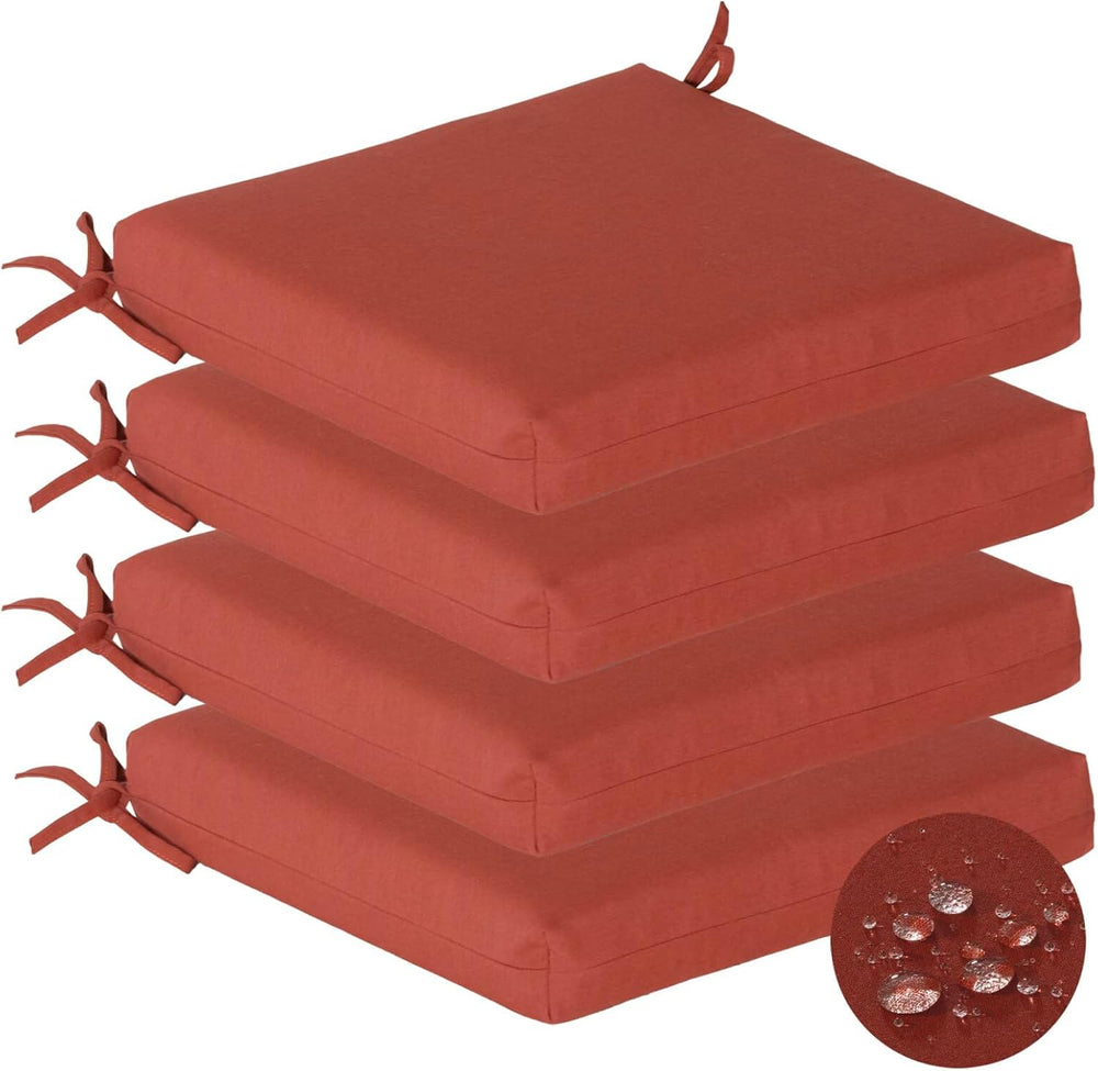 Outdoor Chair Cushions, Red-Brown, 20x20x3.1 in, Set of 4