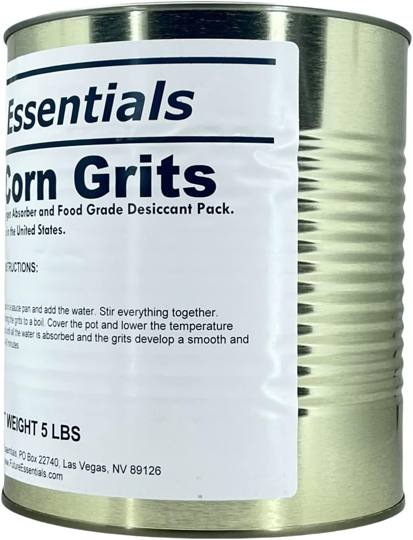 Future Essentials White Corn Grits – #10 Size Can, 30-Year Shelf Life