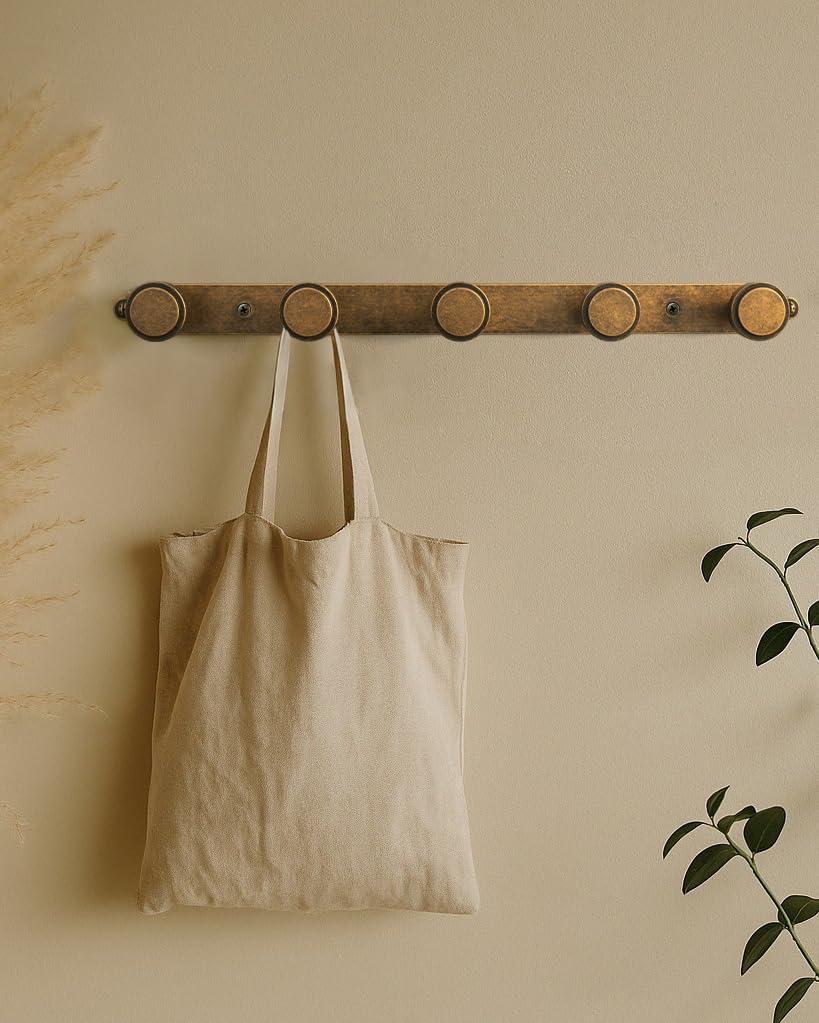 Goo-Ki 1 Pack Antique Brass Coat Rack Wall Mount Heavy Duty, Vintage Brass To...