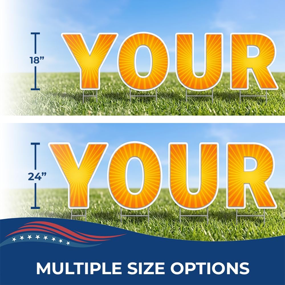 DC Custom Yard Signs with Stakes 18"/24" Personal Yard Letters Made...