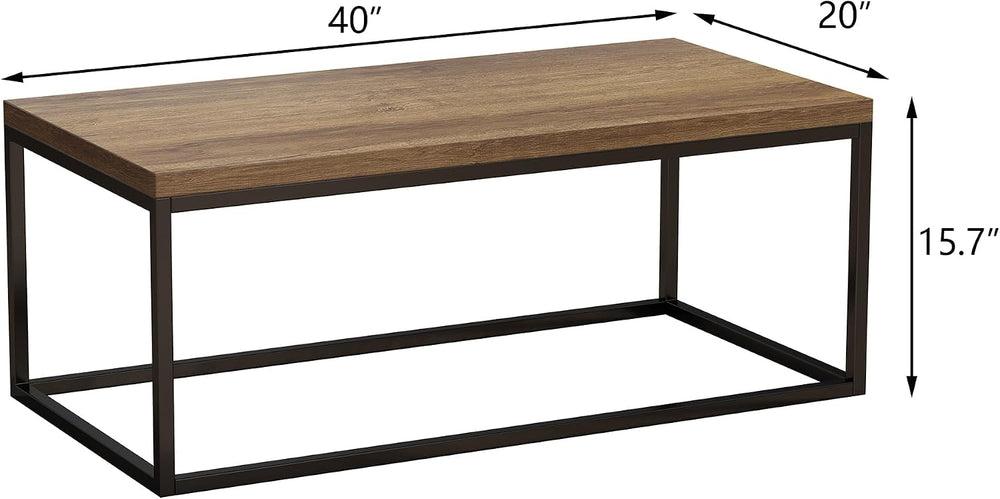 CENSI 40" Walnut Coffee Table, Extra Thick 1.2" Top