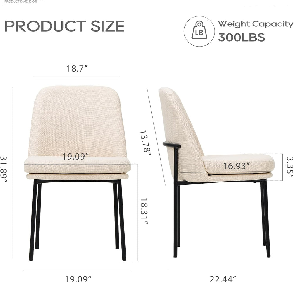 COLAMY Upholstered Dining Chairs Set of 6, Beige