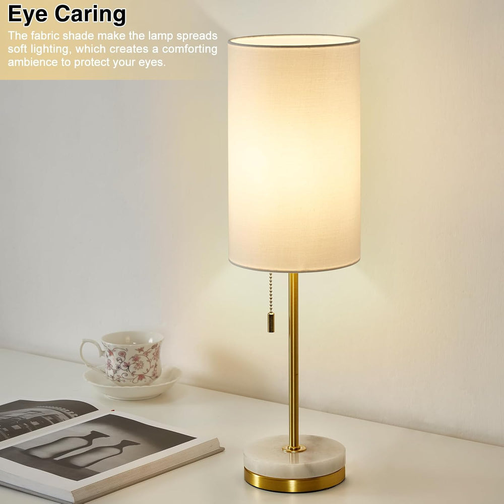 Luvkczc 18" Desk Lamp & Table Lamp Set of 2, Bedside Lamps with Marb...