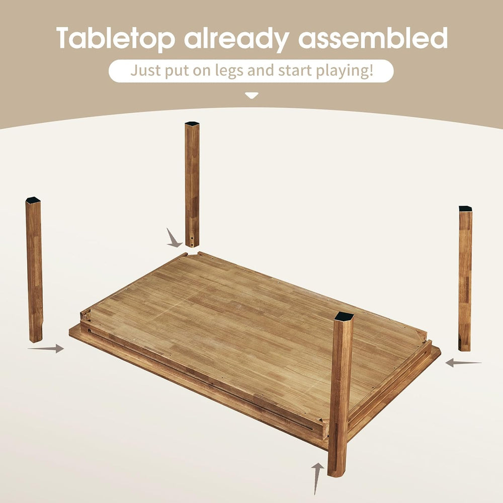 Board Game Table with Removable Table Top, Seats 4 to 6 Players with 57in x 3...