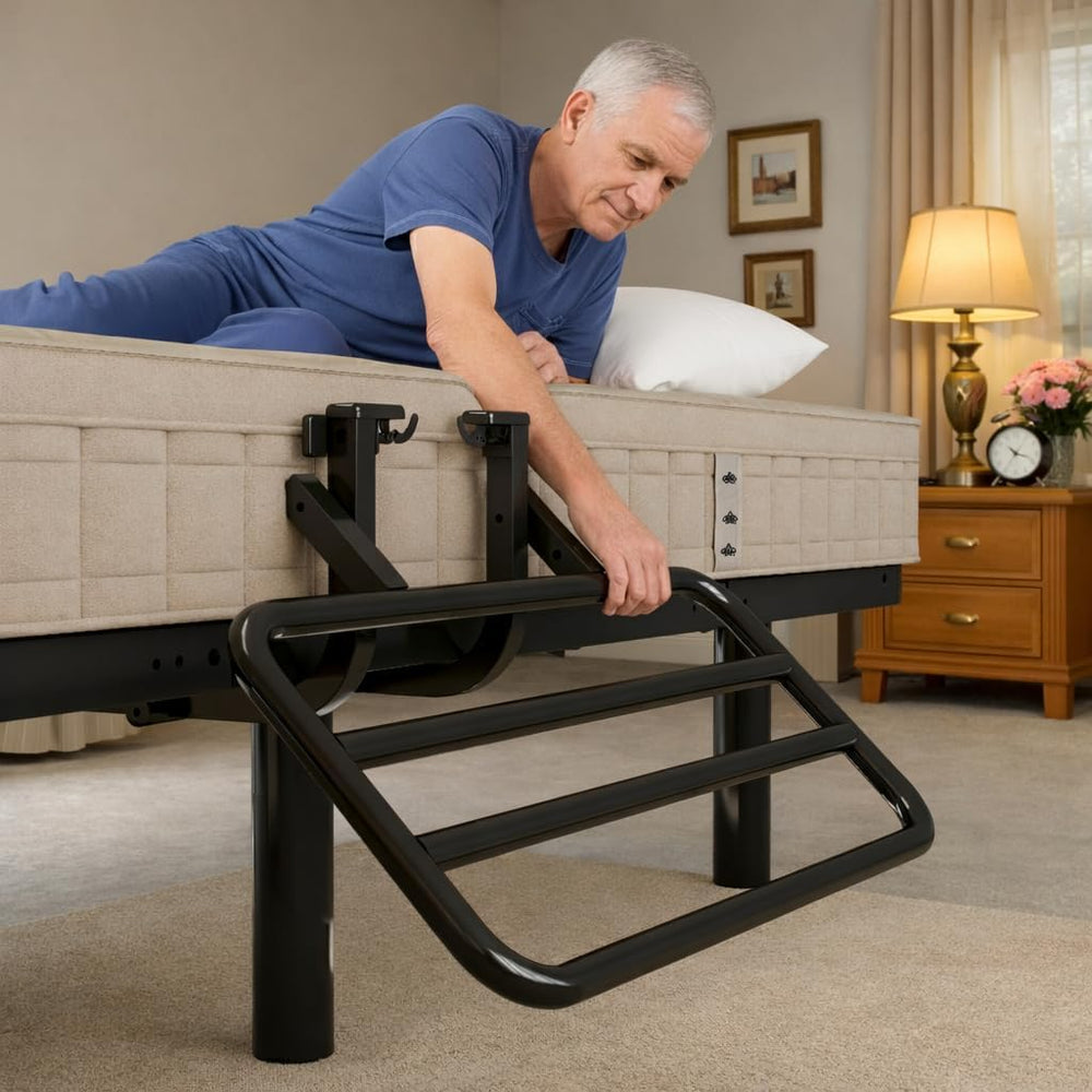 AbyssZen Home Care Electric Adjustable Bed Frame with Safety Rail, Twin XL