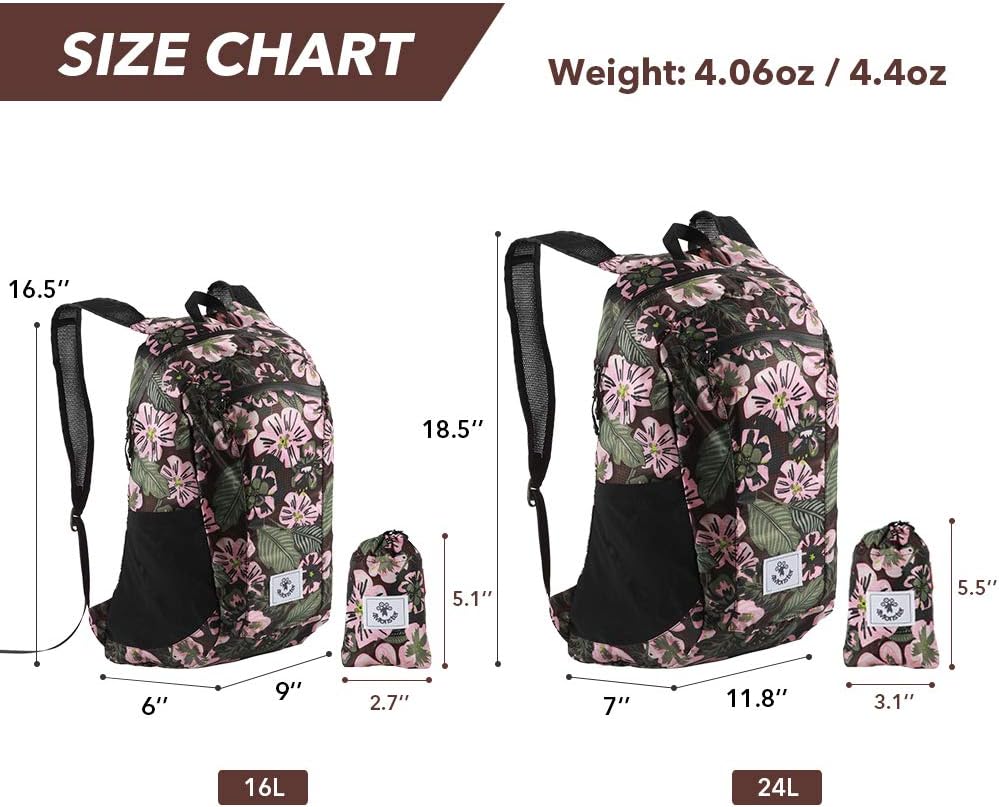 4Monster Hiking Daypack,Water Resistant Lightweight Packable Backpack for Tra...