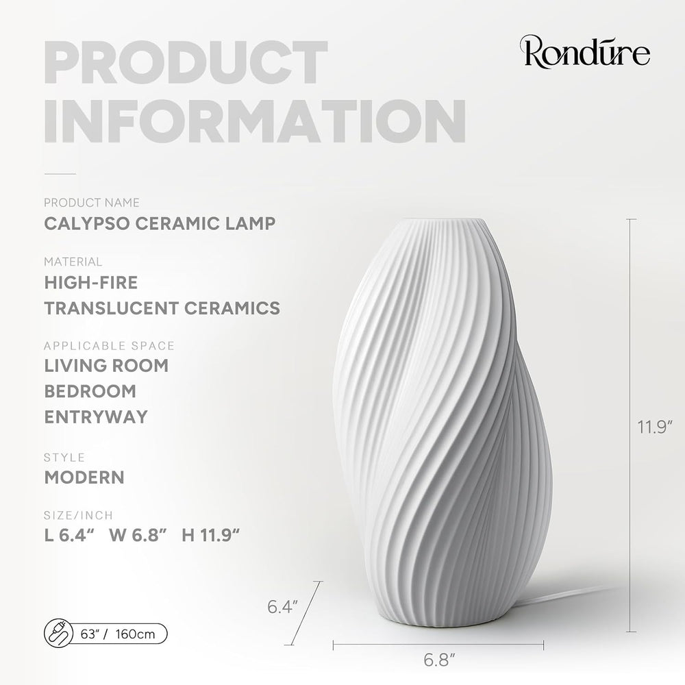 RONDURE Modern Ceramic Decorative Table Lamp Living Room Bedroom Bedside