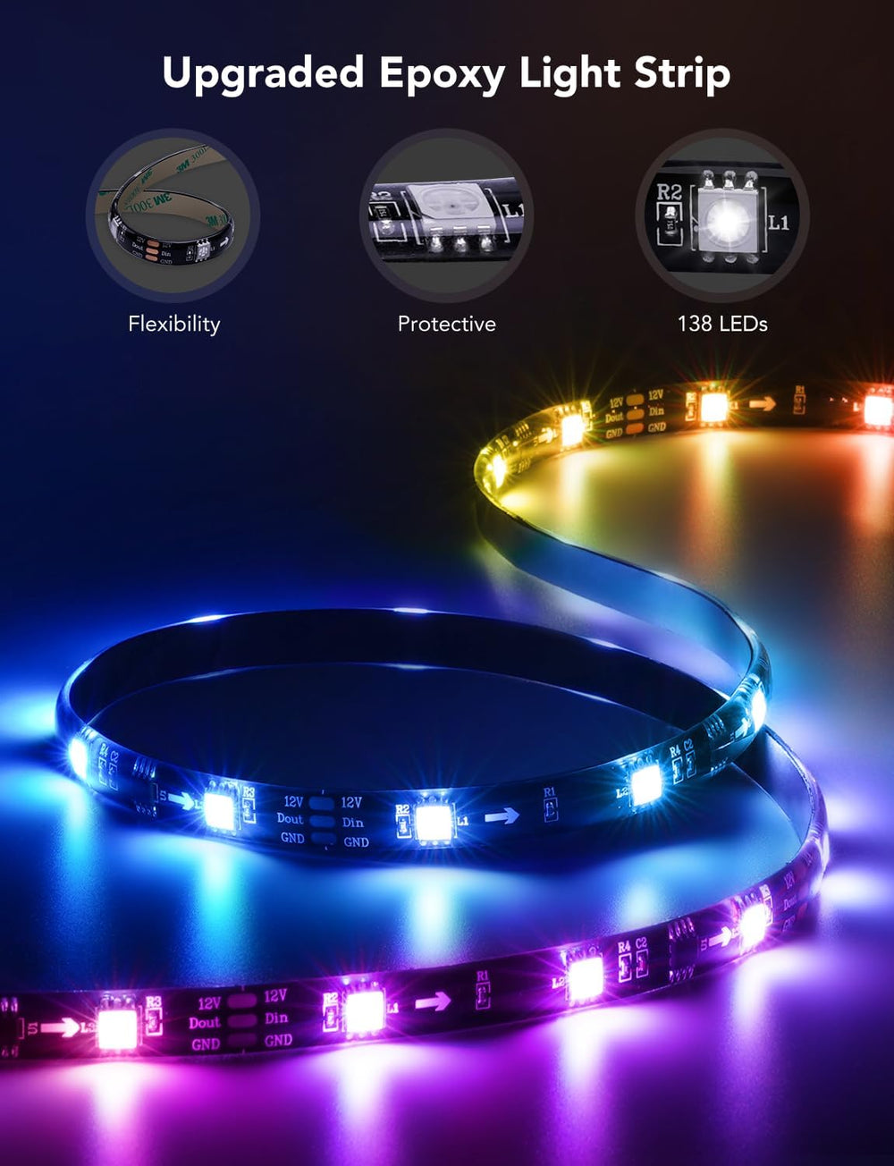Govee TV LED Backlight, RGBIC Smart LED Strip Lights for 70-80 inch TVs