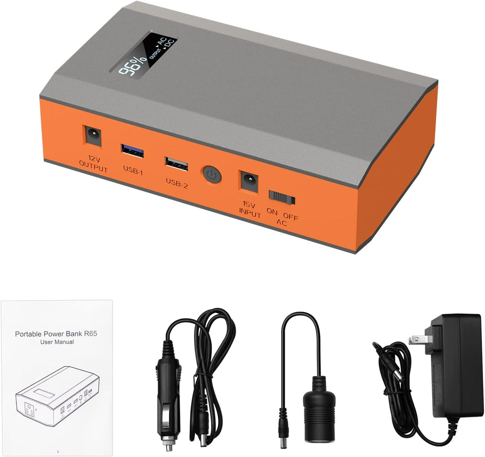 Portable Power Bank with AC Outlet, 65W 110V Portable Laptop Charger Backup