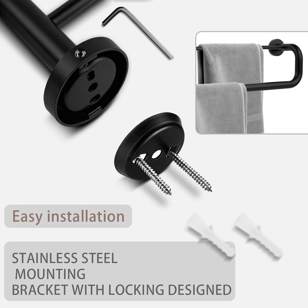 Double Towel Bar, 16 Inch, Matte Black