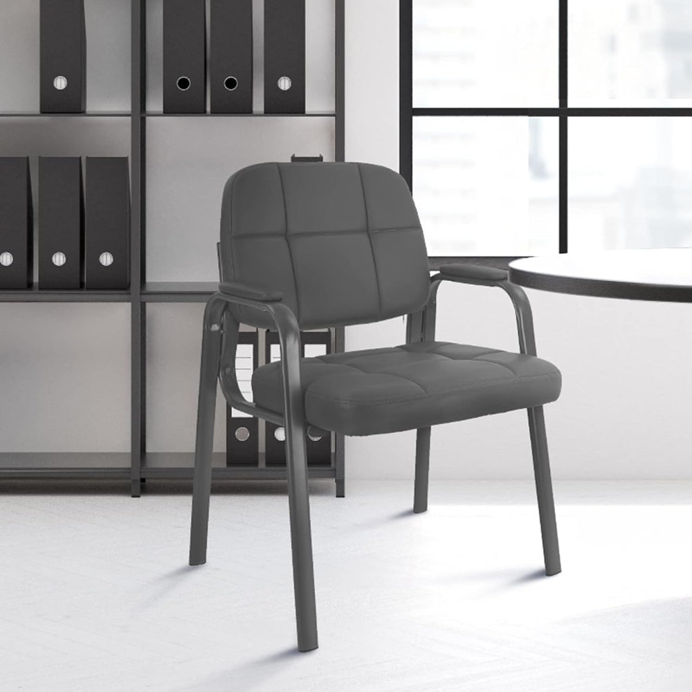 CLATINA Waiting Room Guest Chair with Bonded Leather Padded Arm Rest for Offi...