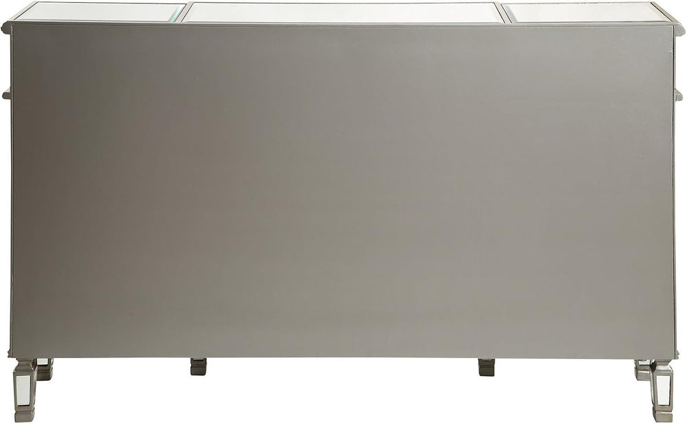 Elegant Lighting 3 Drawer 4 Door Cabinet in Silver Clear 60" x 14" ...