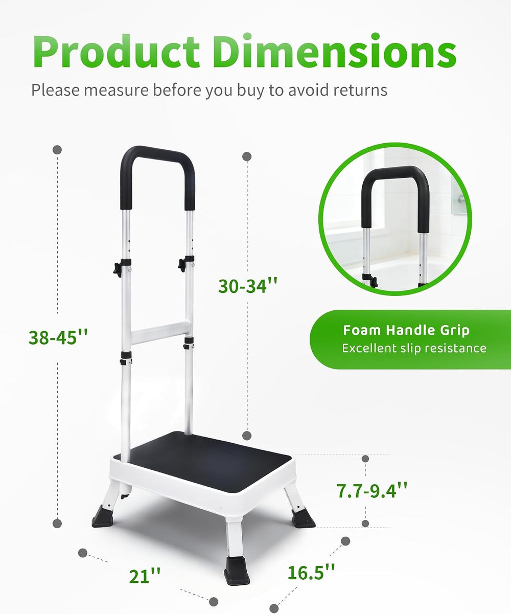 Step Stool with Handle for Elderly, Stepping Stool for Bed