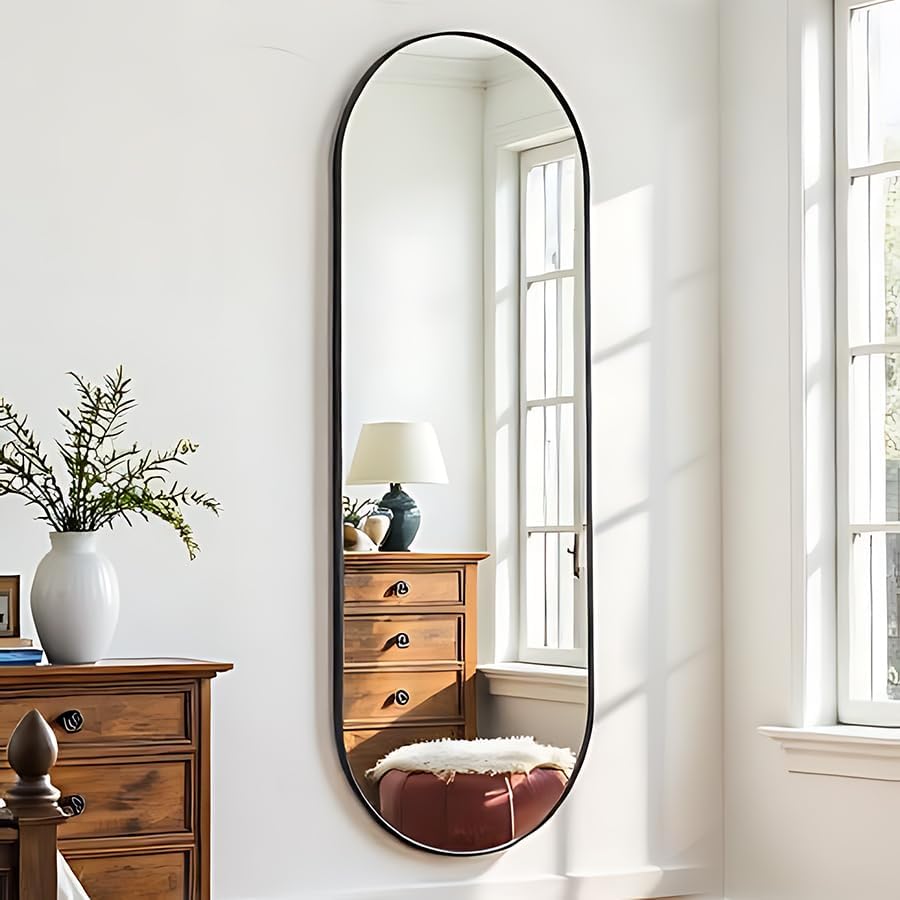 OGCAU 48" x 16" Full Length Mirror Wall Mounted Hanging Mirror, Ova...