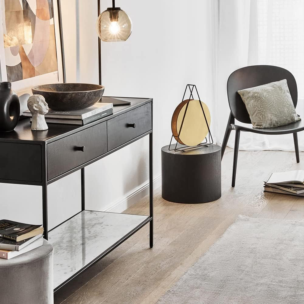 Nesting Coffee Table Set of 2, Modern Round Coffee Table with Non-Slip Feet, ...