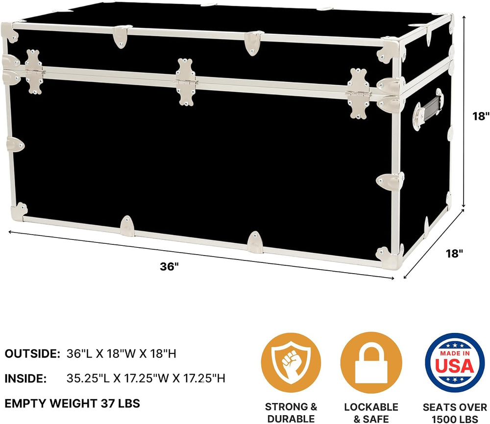 Rhino Classic XXL Storage Trunk with Wheels, Dorm Chest, Bench Coffee Table