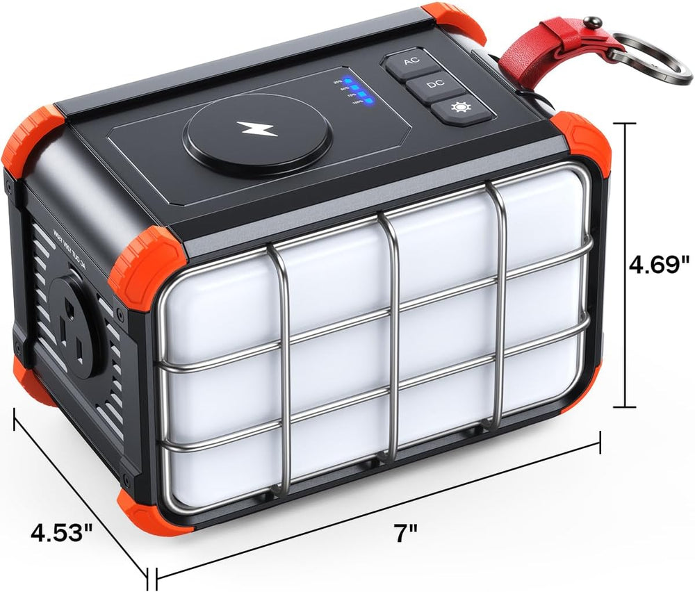 BROWEY 153Wh Portable Power Station, Solar Generator with Hand Crank