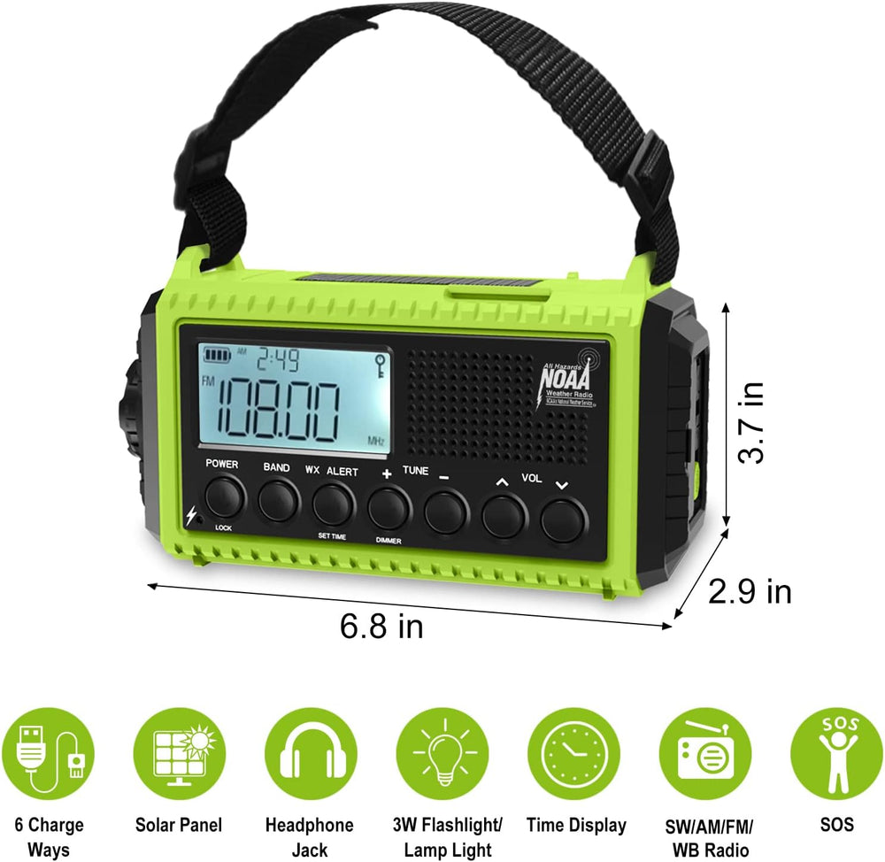 Raynic Emergency Weather Radio, 5000mAh/18500mWh Weather Radio, Portable Sola...
