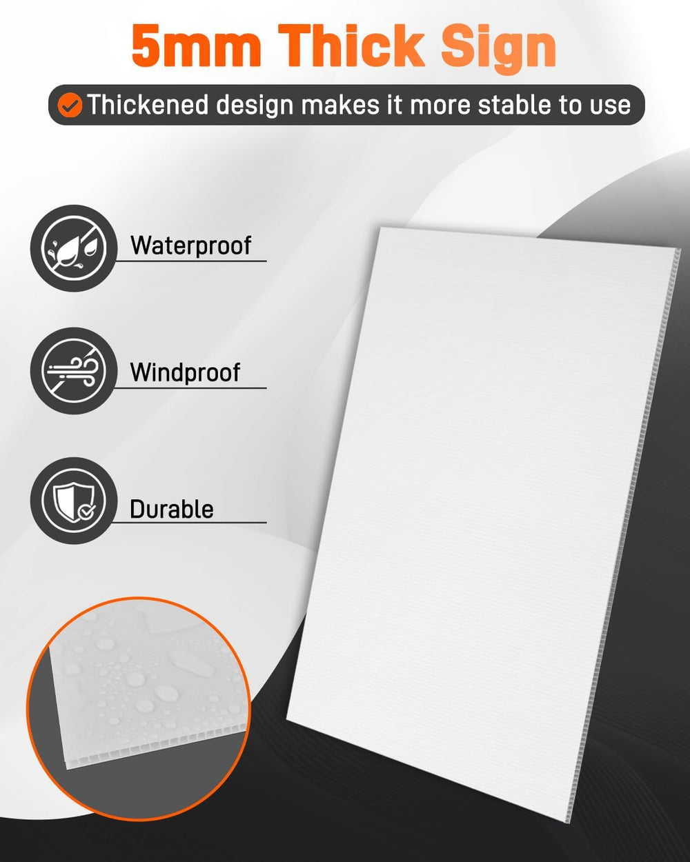 4 Pack Blank Yard Signs with Stakes, 24" x 18" 5mm Corrugated Plast...
