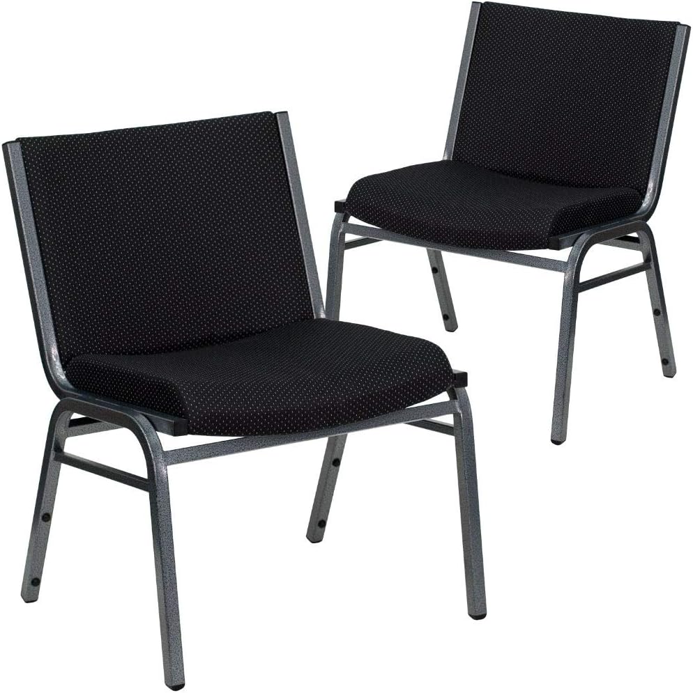 Flash Furniture Hercules Big & Tall Fabric Stack Chair, Black, 2-Pack