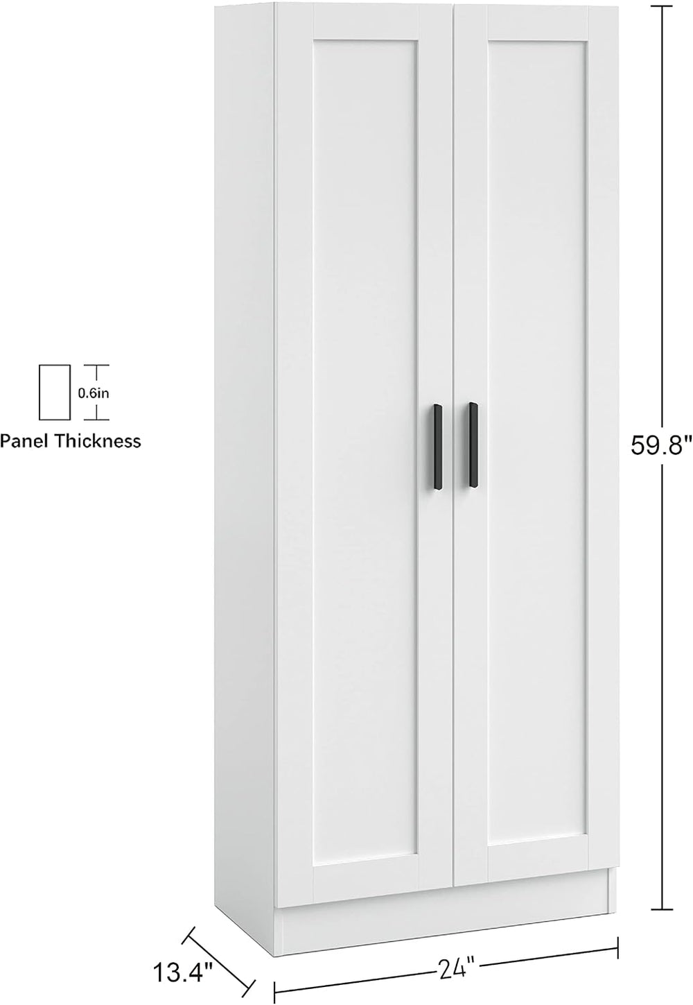 Panana Wooden Storage Cabinet, Narrow Pantry Cabinets Free Standing Tall Stor...