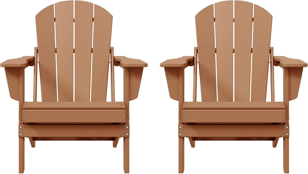 WO Home Furniture Laguna Folding Adirondack Chair Set of 2, Teak
