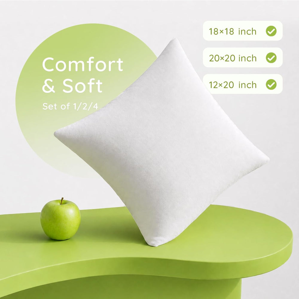 Ashler 20x20 Pillow Inserts, Set of 4