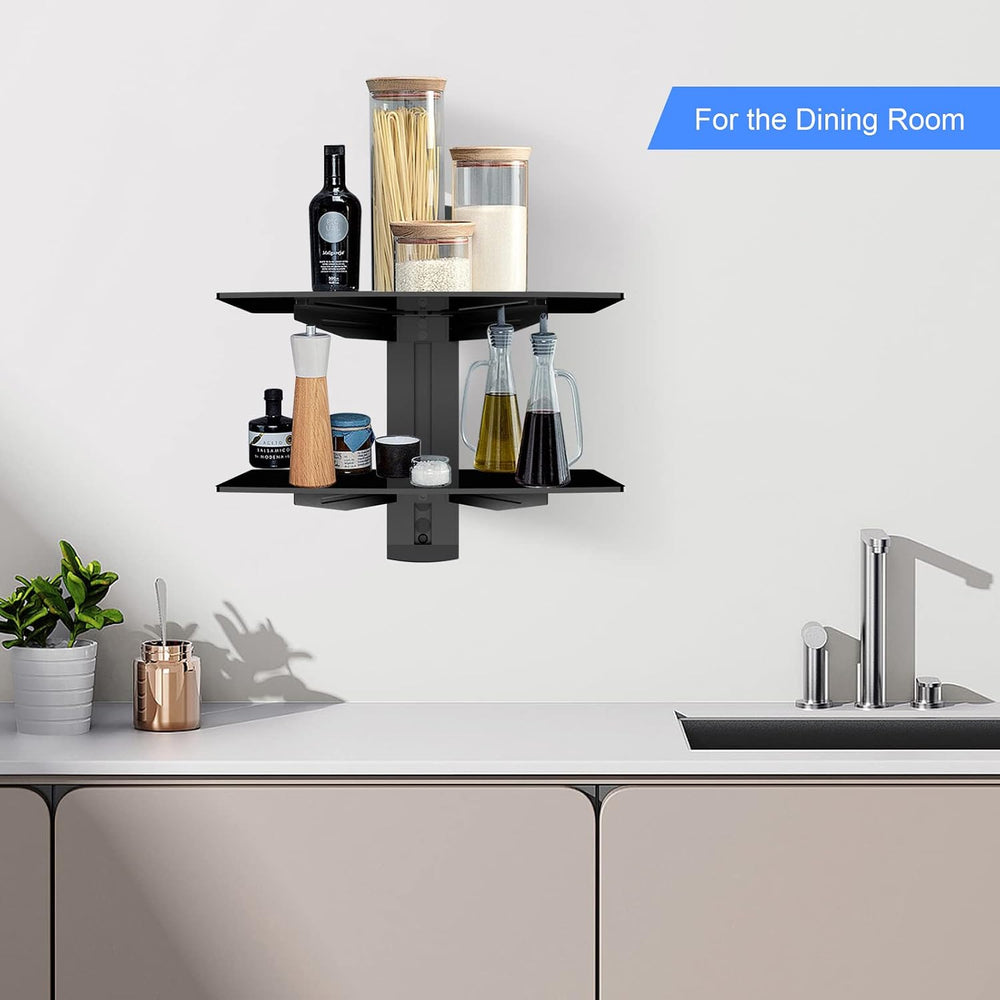 Suptek Glass Floating Shelves, TV Wall Mount with Shelf for DVD Player / PS4 ...