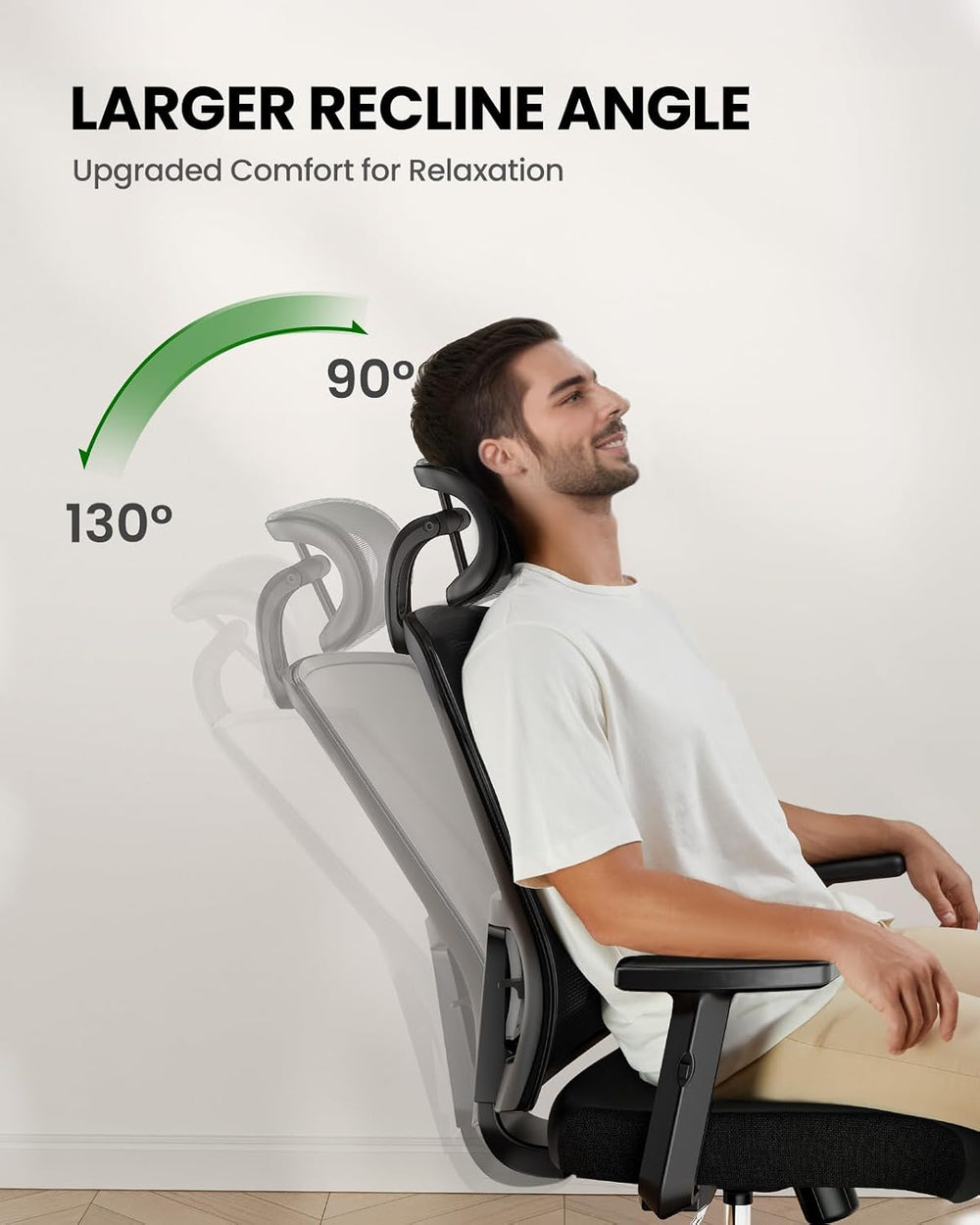 Marsail Ergonomic Office Chair with Lumbar Support and 2D Headrest