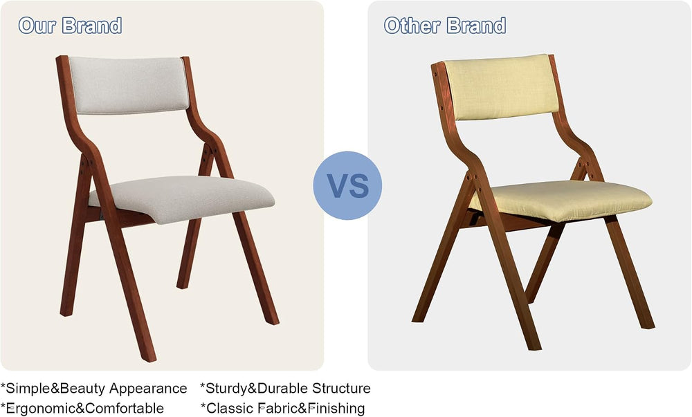 Ball & Cast Upholstered Folding Chairs Set of 2 with Ergonomically Design...