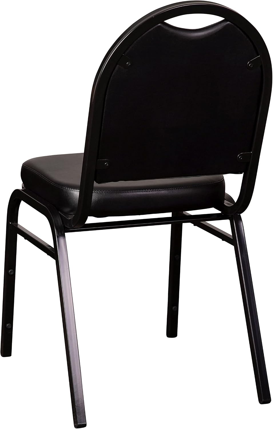 Flash Furniture Hercules Metal Dome Back Stackable Banquet Chair, Black