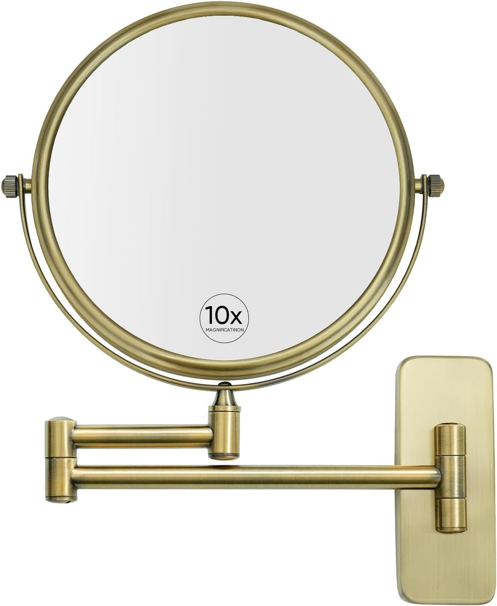 GURUN 8-Inch Double-Sided Wall Mount Makeup Mirrors with 10x Magnification Ba...
