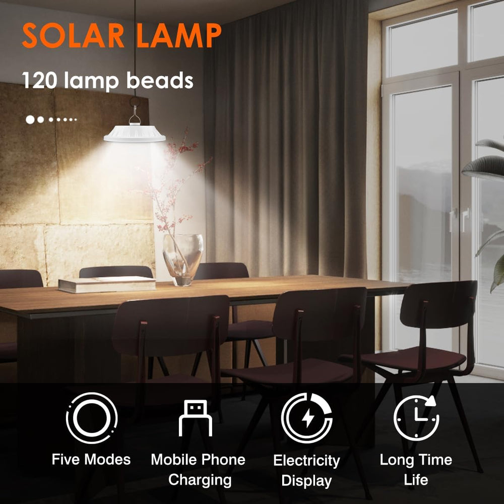 Solar Camping Lantern with Remote, Waterproof Hanging Tent Light
