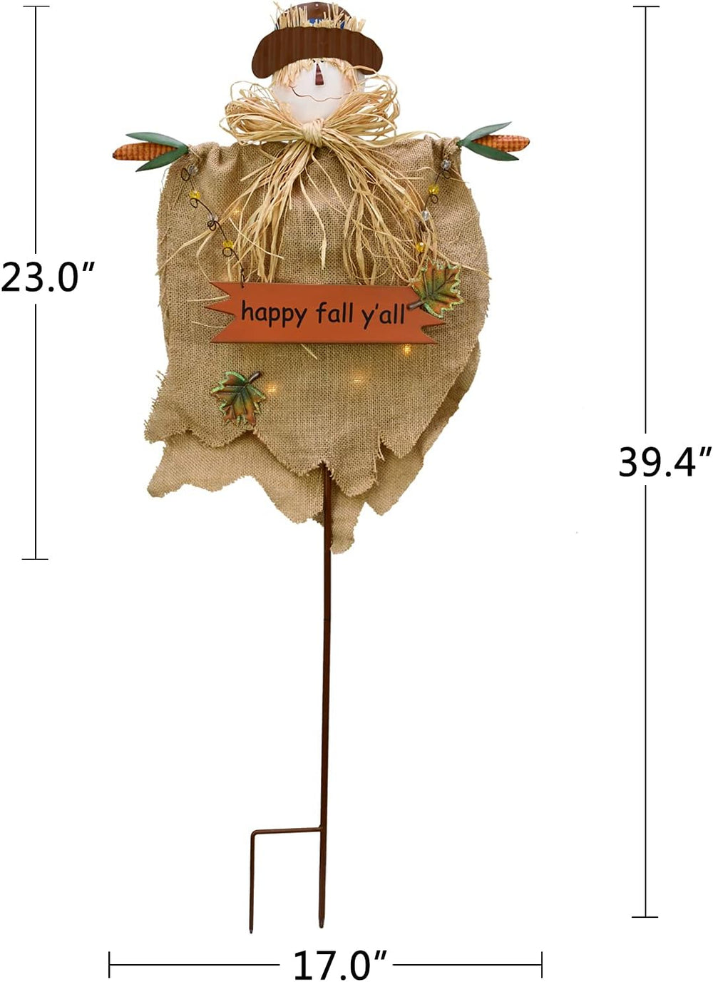 Metal Garden Stake Hanging Scarecrow Fall Decor Decorative Autumn Yard Sign