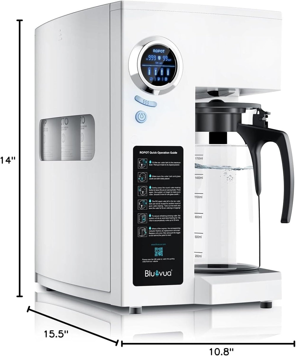 Bluevua RO100ROPOT Countertop Reverse Osmosis Water Filter System