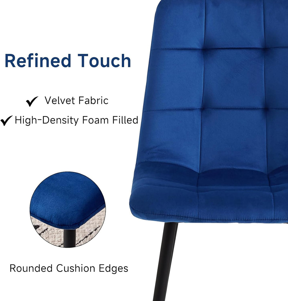 Blue Velvet Dining Chairs Set of 4 Kitchen & Dining Room Chairs
