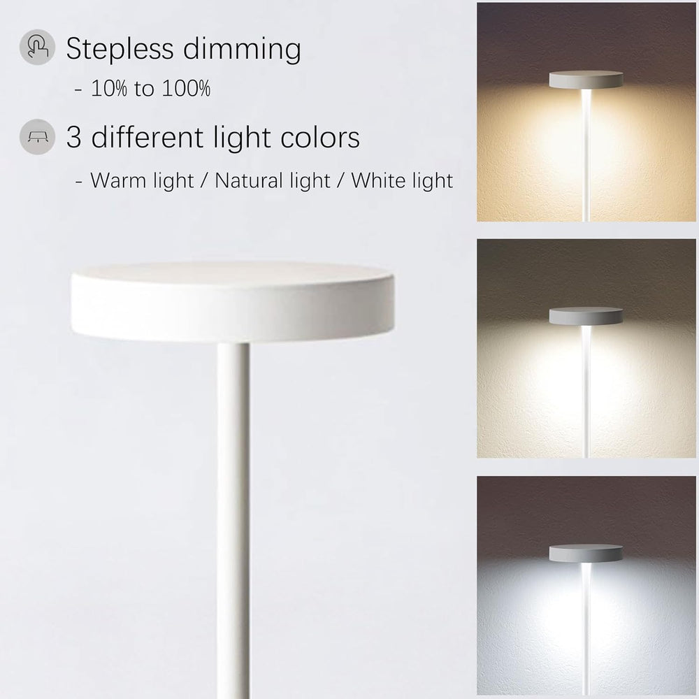 Cordless Rechargeable LED Table Lamp Set of 2, White