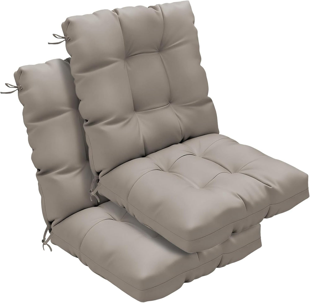 Outdoor Chair Cushions 42x21x4 Inch Set of 2, Beige