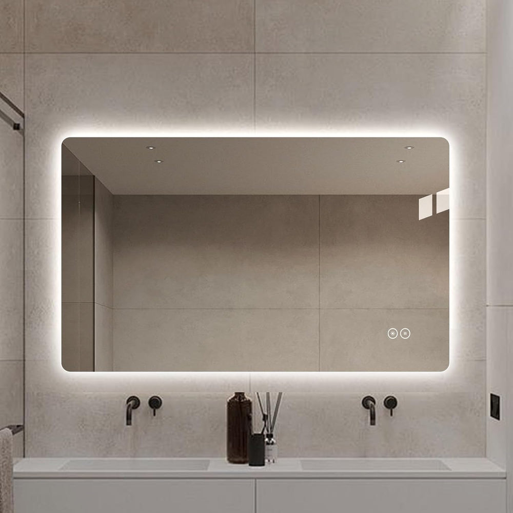 LAIYA 60"L x 36"W Rectangular LED Bathroom Mirror with Lights, HD, ...