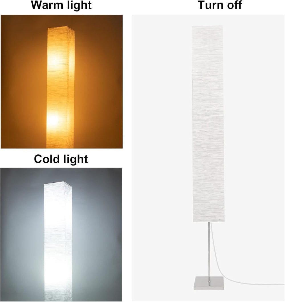 Japanese Floor Lamp with Rice Paper Shade - Corner Lamp for Bedroom, Office &...